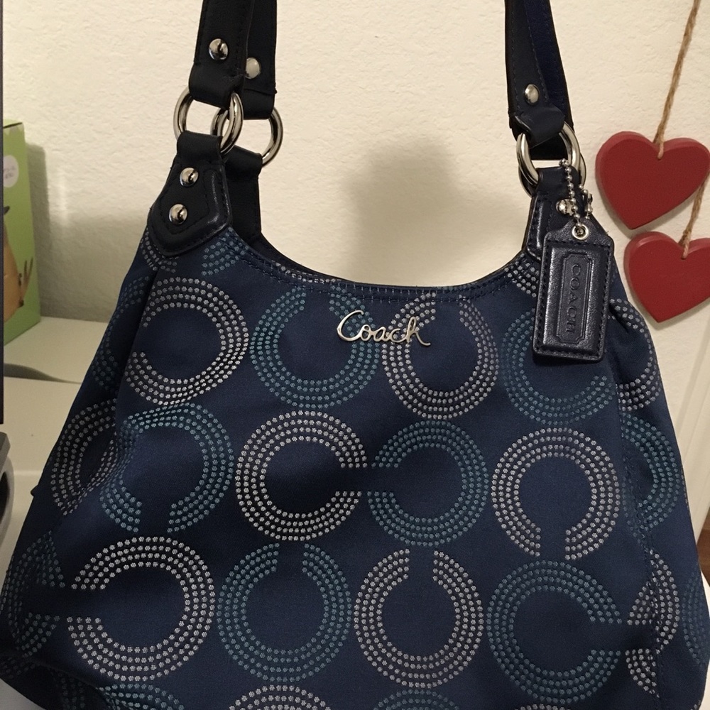 Coach f21920 Ashley optic blue hobo handbag